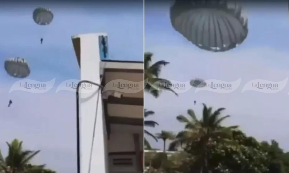 Coveñas: cuatro paracaidistas de la Fuerza Aérea sufrieron un accidente por fuertes vientos