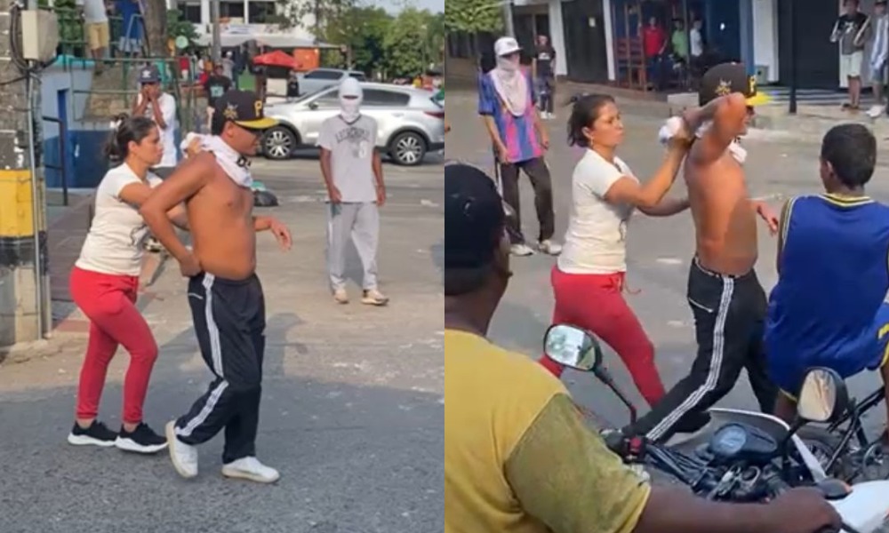 “No se manda solo”, madre enojada saca a la fuerza a su hijo de protesta minera