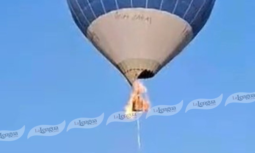 <strong>Cae globo aerostático tras incendiarse en el aire</strong>