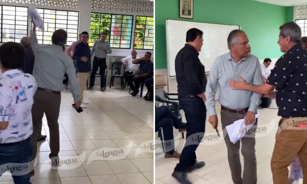 Concejales por poco se van a los golpes frente a los niños de un colegio