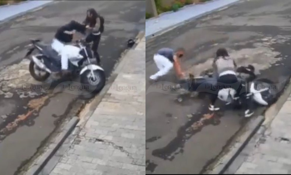 Mujer ‘levantó a golpes’ a ladrón que pretendía robarle su motocicleta
