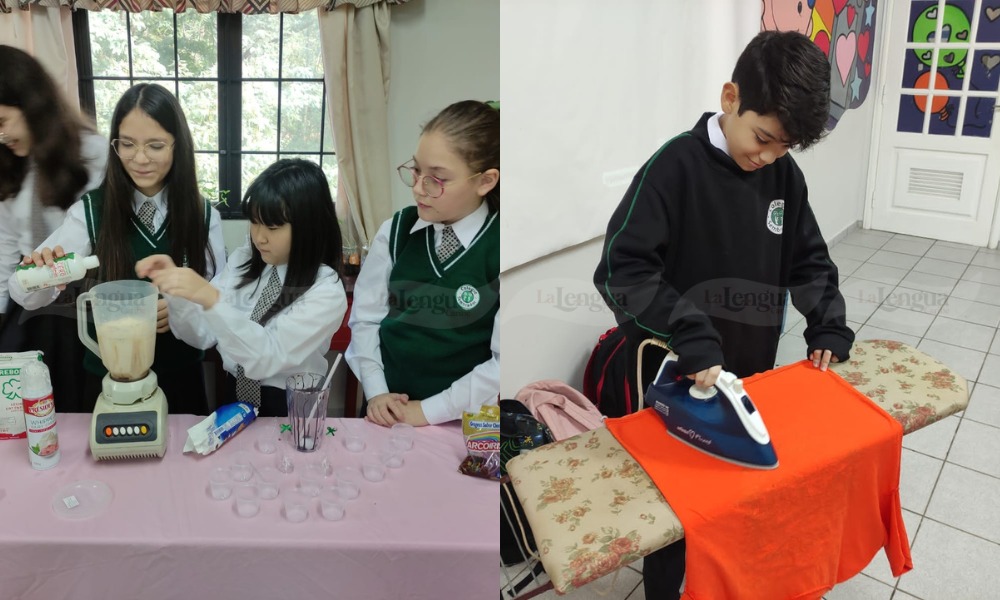 Colegio enseña a alumnos a planchar, usar licuadora, coser y más; “Así tiene que ser”, dicen en redes