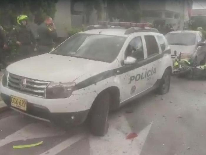 Fuerte detonación en estación de Policía dejó cinco uniformados heridos