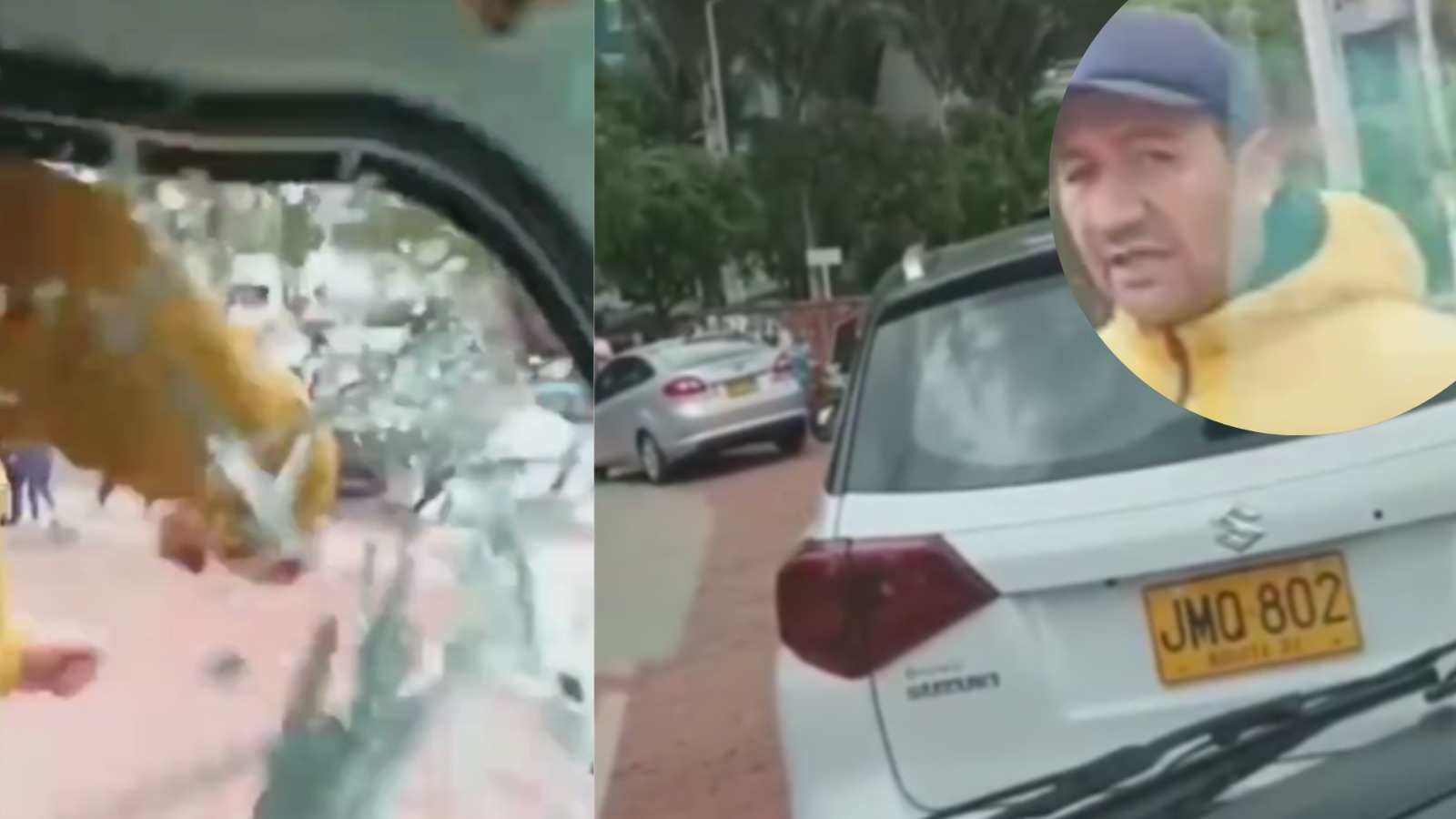 ¡Qué intolerancia! Sujeto rompió la ventana de un vehículo porque conductor le pidió la vía
