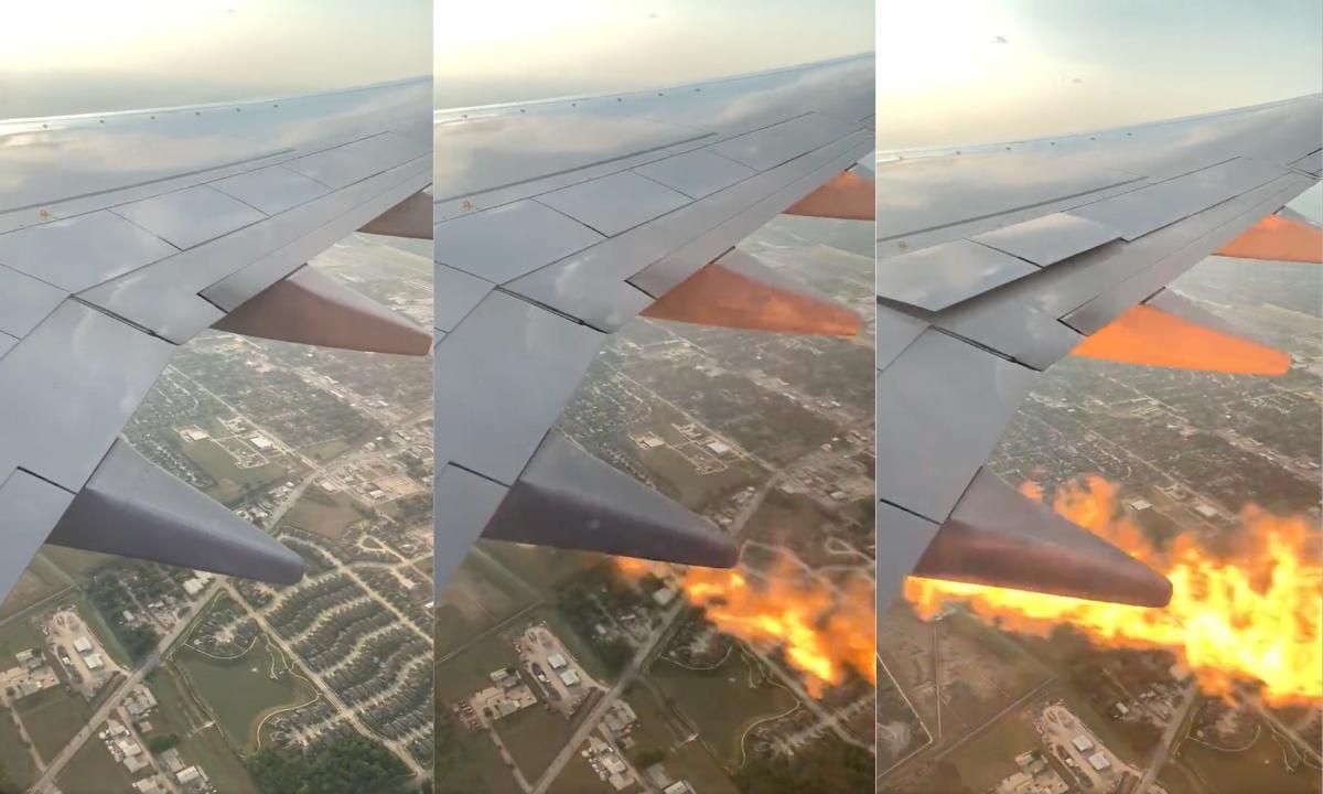 ¡Qué terror! El motor de un avión se incendió en pleno vuelo y los pasajeros entraron en pánico