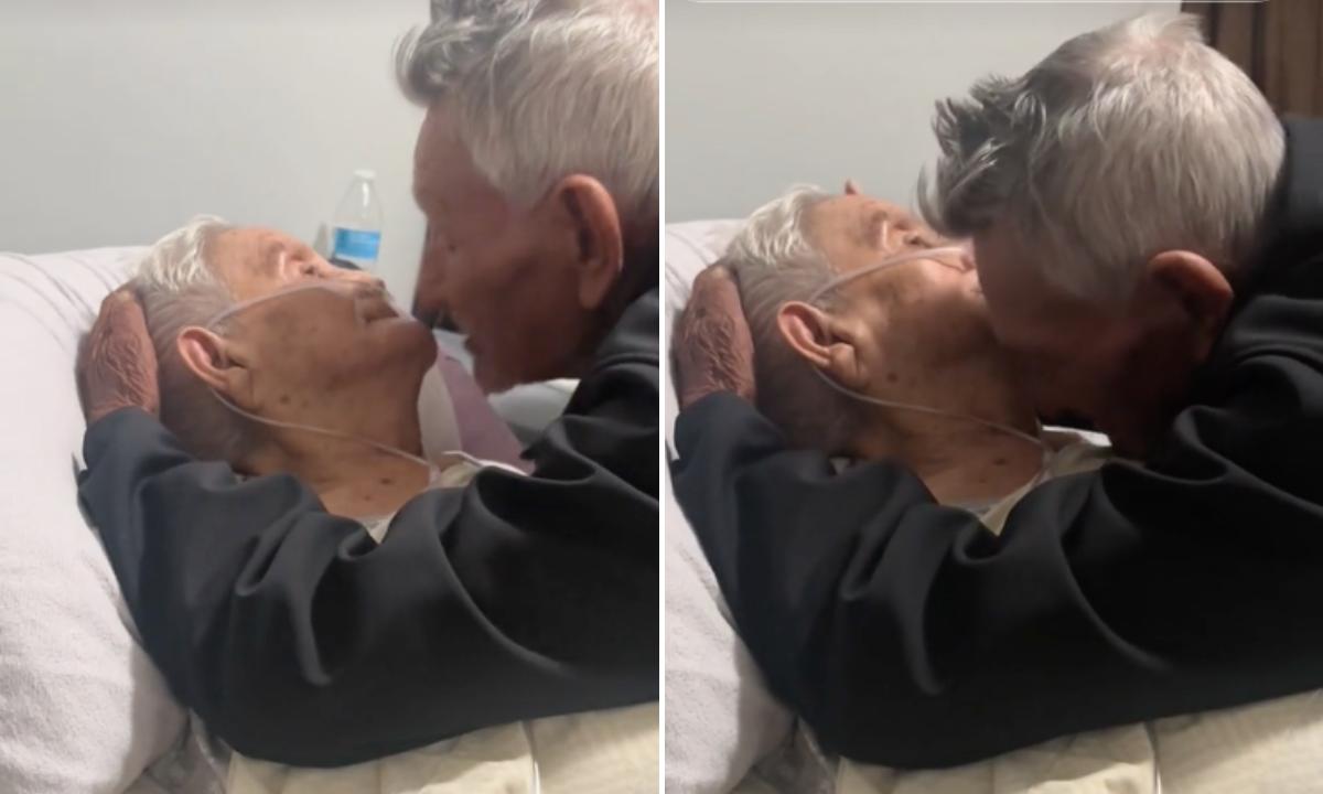 ¡Un emotivo adiós! abuelo se despide de su esposa, luego de 73 años de casados