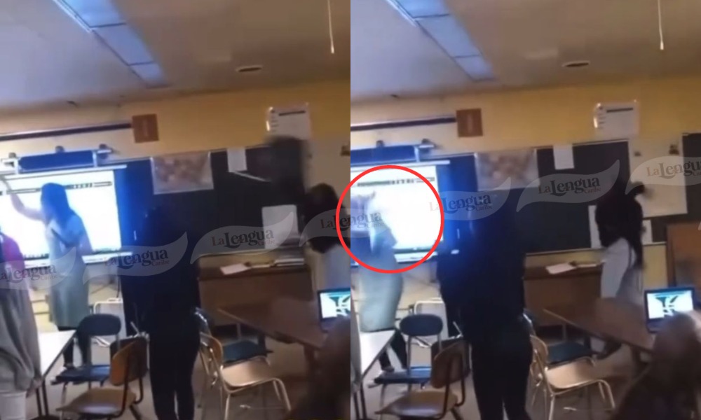 ¡Impresionante! Estudiante le lanzó una silla metálica en la cabeza a su profesora