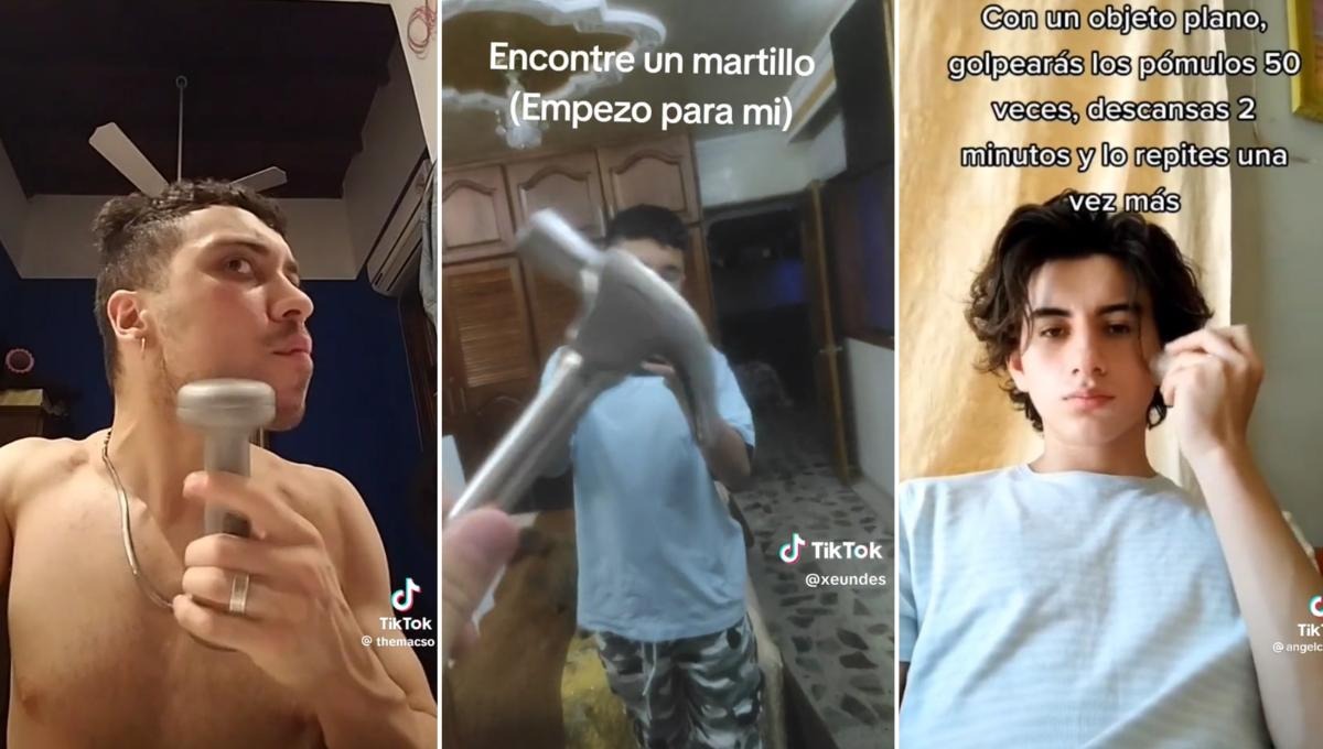 Ojo, padres: peligroso reto de TikTok de ‘moldearse’ la cara con un martillo se ha vuelto viral