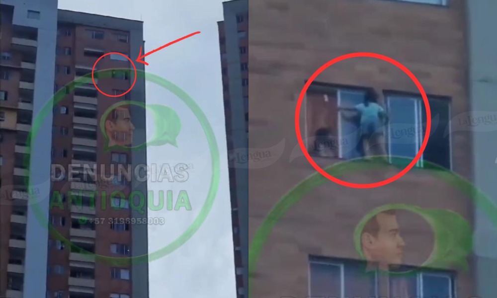 Peligroso juego, dos niñas arriesgaron su vida cruzando entre ventanas en un décimo piso