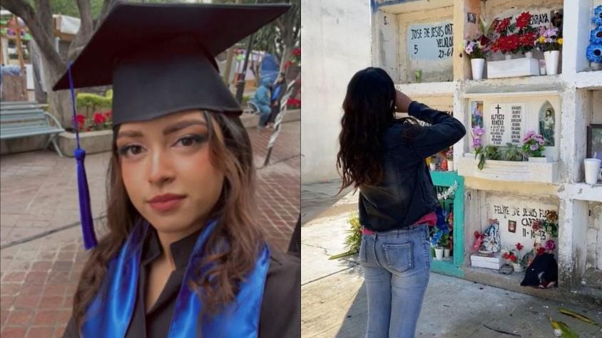 Conmovedor: nieta visitó la tumba de su abuelo para dedicarle su título de recién graduada