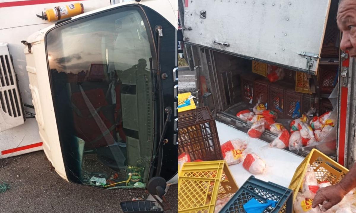 No aprenden de las tragedias: camión cargado de pollos congelados fue saqueado por comunidad de Tasajera