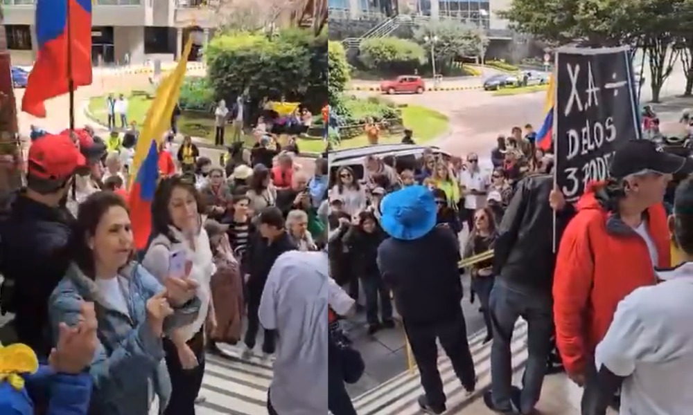 Protestan a las afueras de la ONU a favor de la Corte Suprema con el famoso «Fuera Petro»
