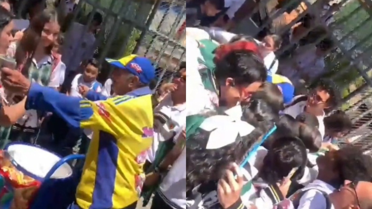 Estudiantes le compraron todos los BonIce a vendedor de la tercera edad y él les agradeció con un abrazo gigante