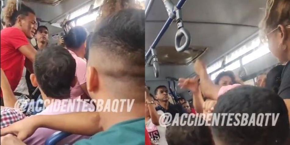 “Peleando tripa”: Dos mujeres se ‘levantaron’ a puños en un bus