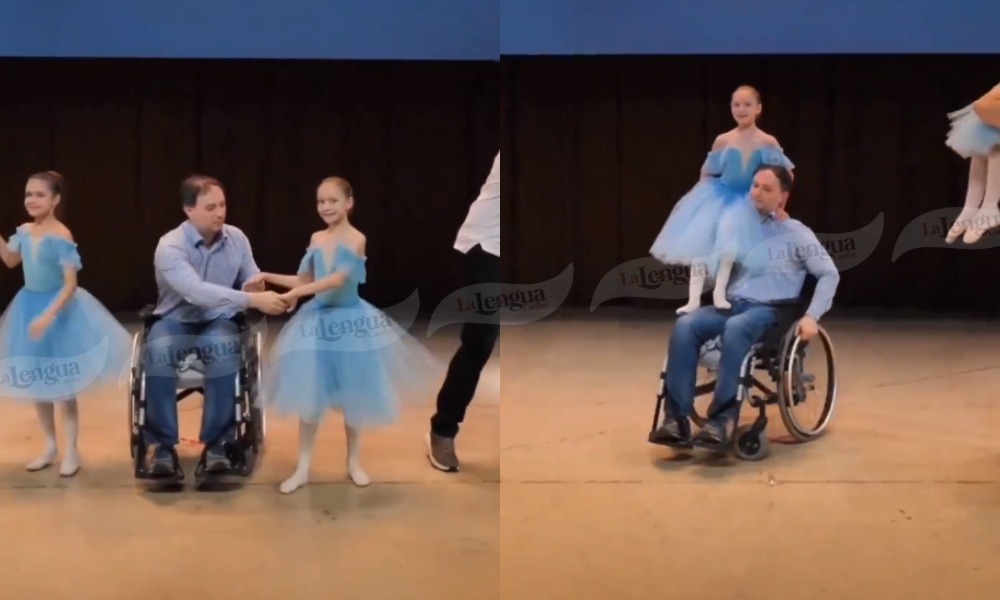 ¡Hasta dónde llega el amor! Su discapacidad no le impidió bailar con su hijita