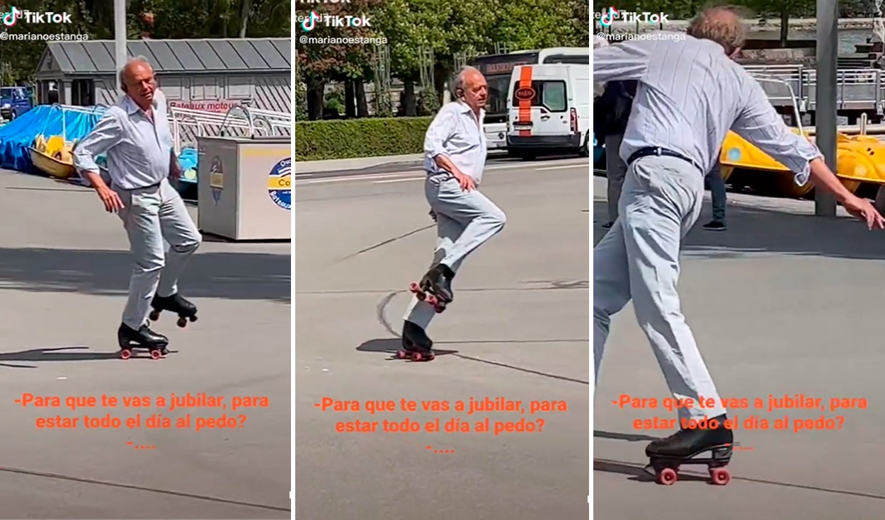 «Todo un crack»: abuelo es la sensación en redes sociales por tener una gran destreza patinando