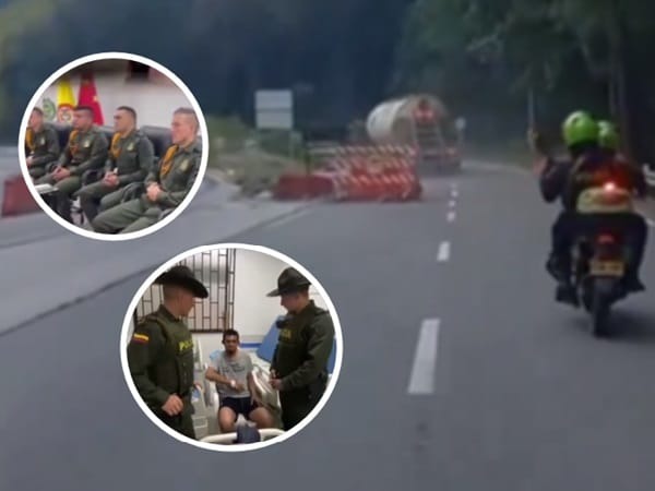 «Verdaderos héroes»: aplauden a policías que despejaron una vía para evitar tragedia por un camión sin frenos