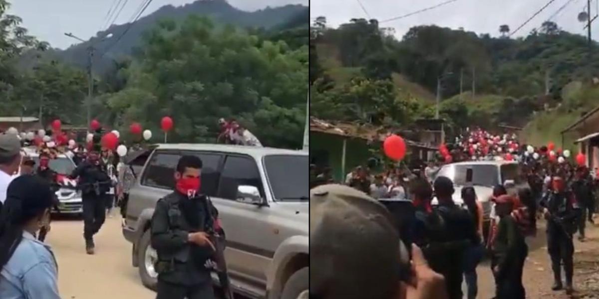 El ‘desgobierno’ de Colombia: Hombres armados del ELN acompañan el funeral de uno de sus miembros