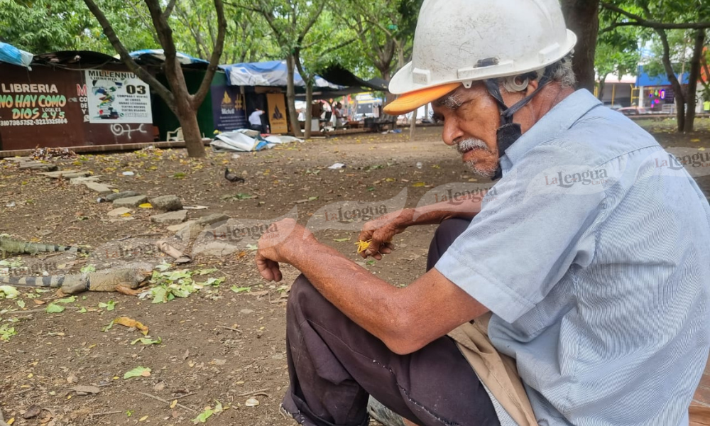 ¡Qué buen corazón! Miguel, recorre 8 Km en bicicleta para alimentar a las iguanas del parque Montería Moderno